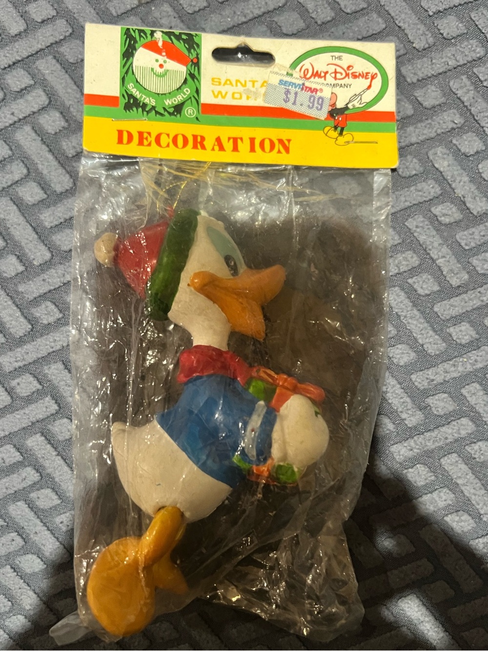 Vintage Santa's World / Kurt Adler Donald Duck Christmas ornament NOS